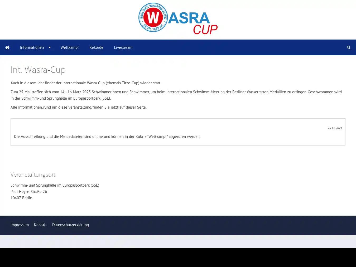 Veranstalterhomepage - http://www.titze-cup.de/