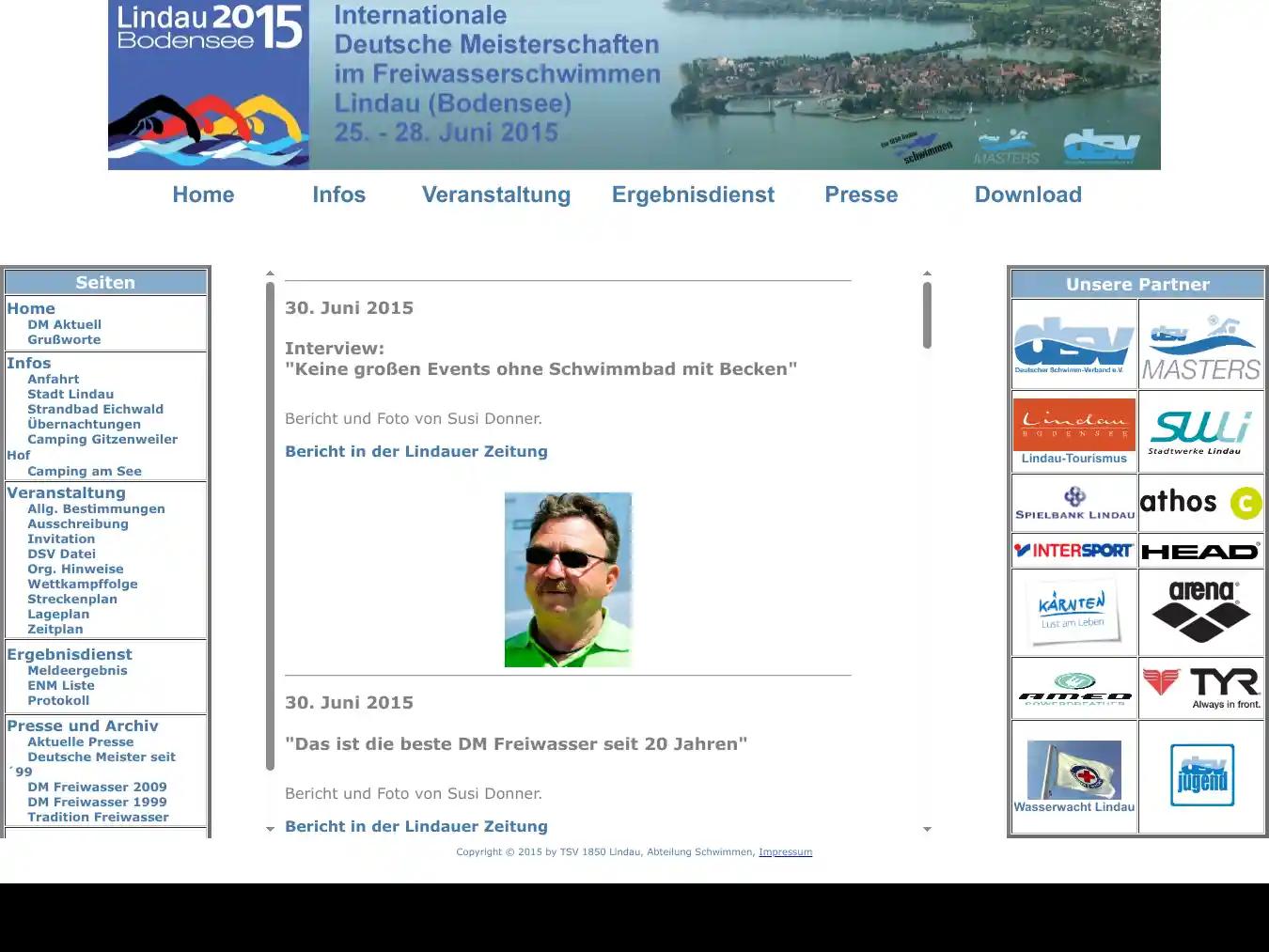 Veranstalterhomepage - http://www.dmfreiwasser2015.de/