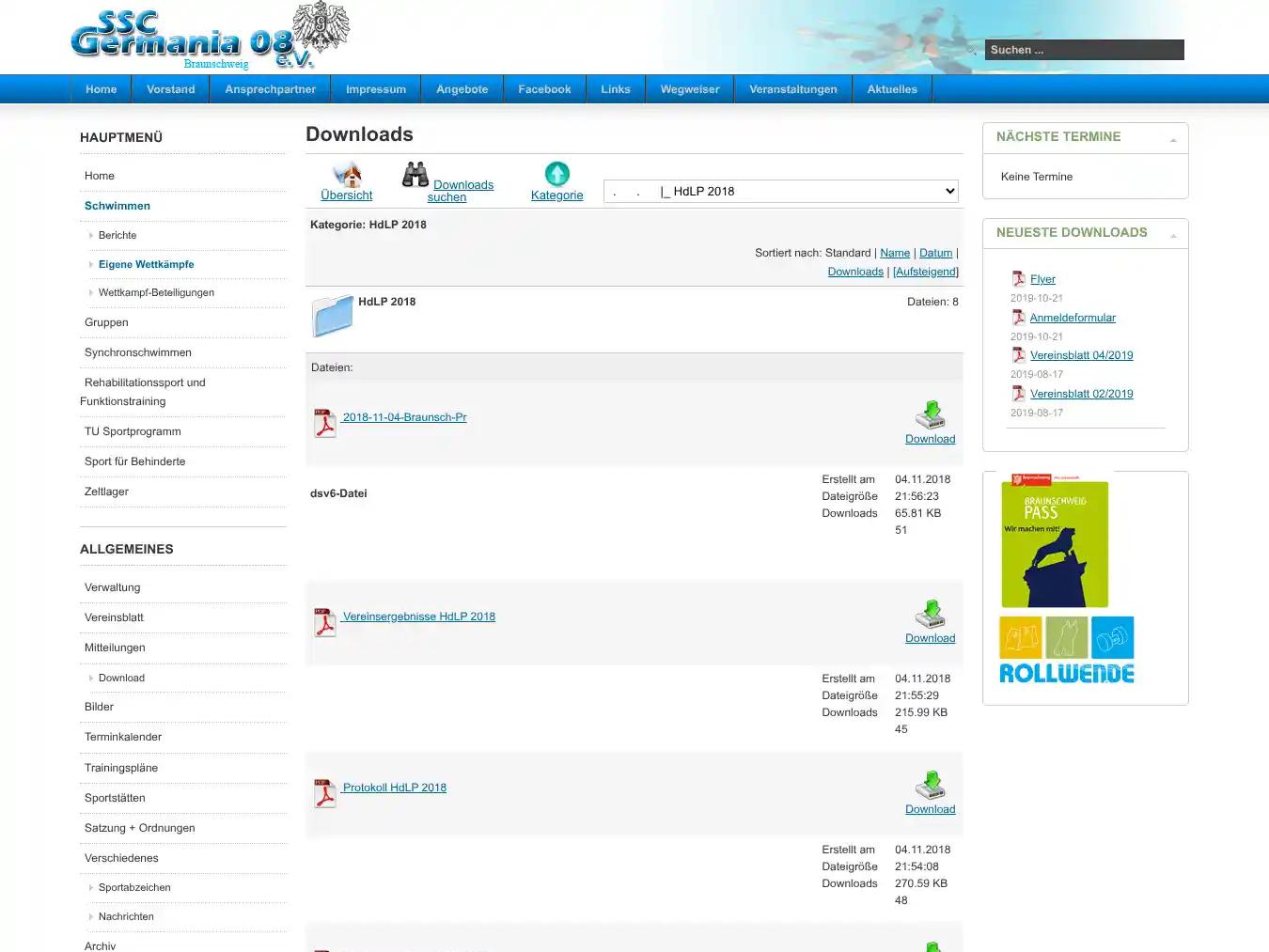 Veranstalterhomepage - http://www.ssc-germania.de/schwimmen/eigene-wettkaempfe/viewcategory/735-hdlp-2018