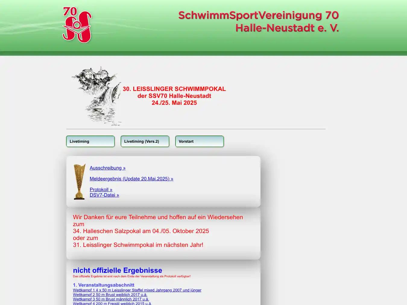 Veranstalterhomepage - http://leisslinger.ssv70.de/