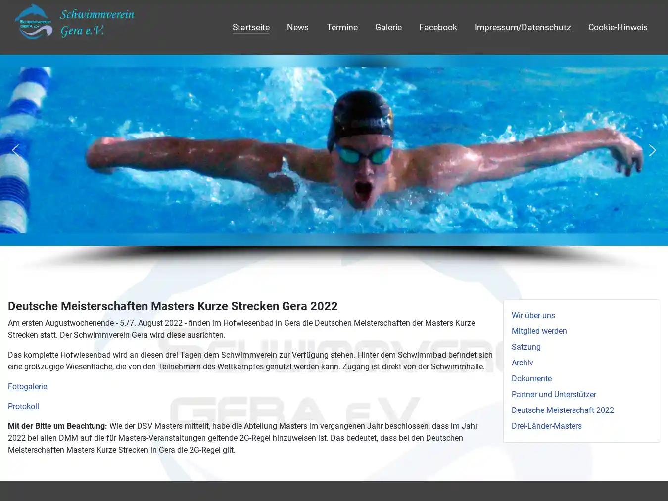 Veranstalterhomepage - https://www.schwimmverein-gera.de/deutsche-meisterschaft-2022