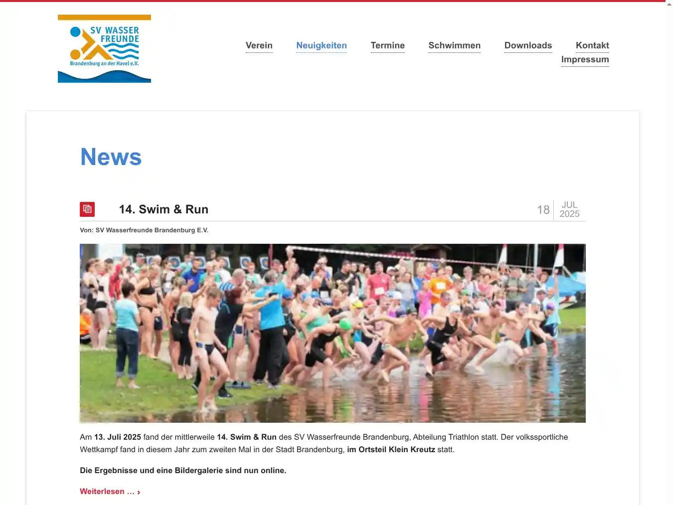 Veranstalterhomepage - http://www.wasserfreunde-brb.de/