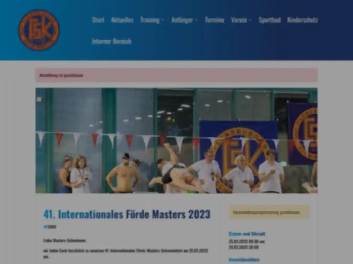 Veranstalterhomepage - https://flensburger-schwimmklub.de/veranstaltung/41-internationales-foerde-masters-2023/
