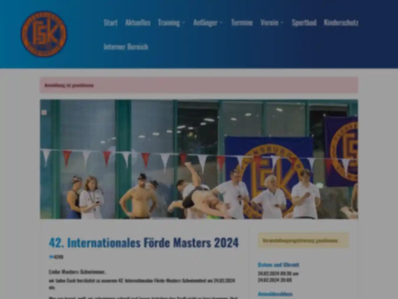 Veranstalterhomepage - https://flensburger-schwimmklub.de/veranstaltung/42-internationales-foerde-masters-2024/