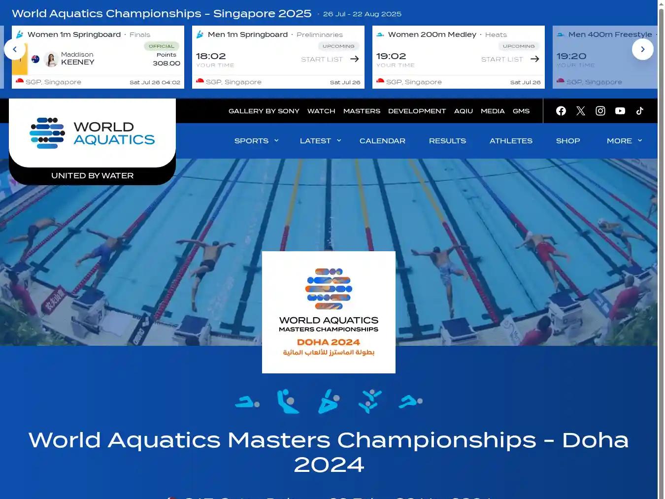 Veranstalterhomepage - https://www.worldaquatics.com/competitions/3328/world-aquatics-masters-championships-doha-2024