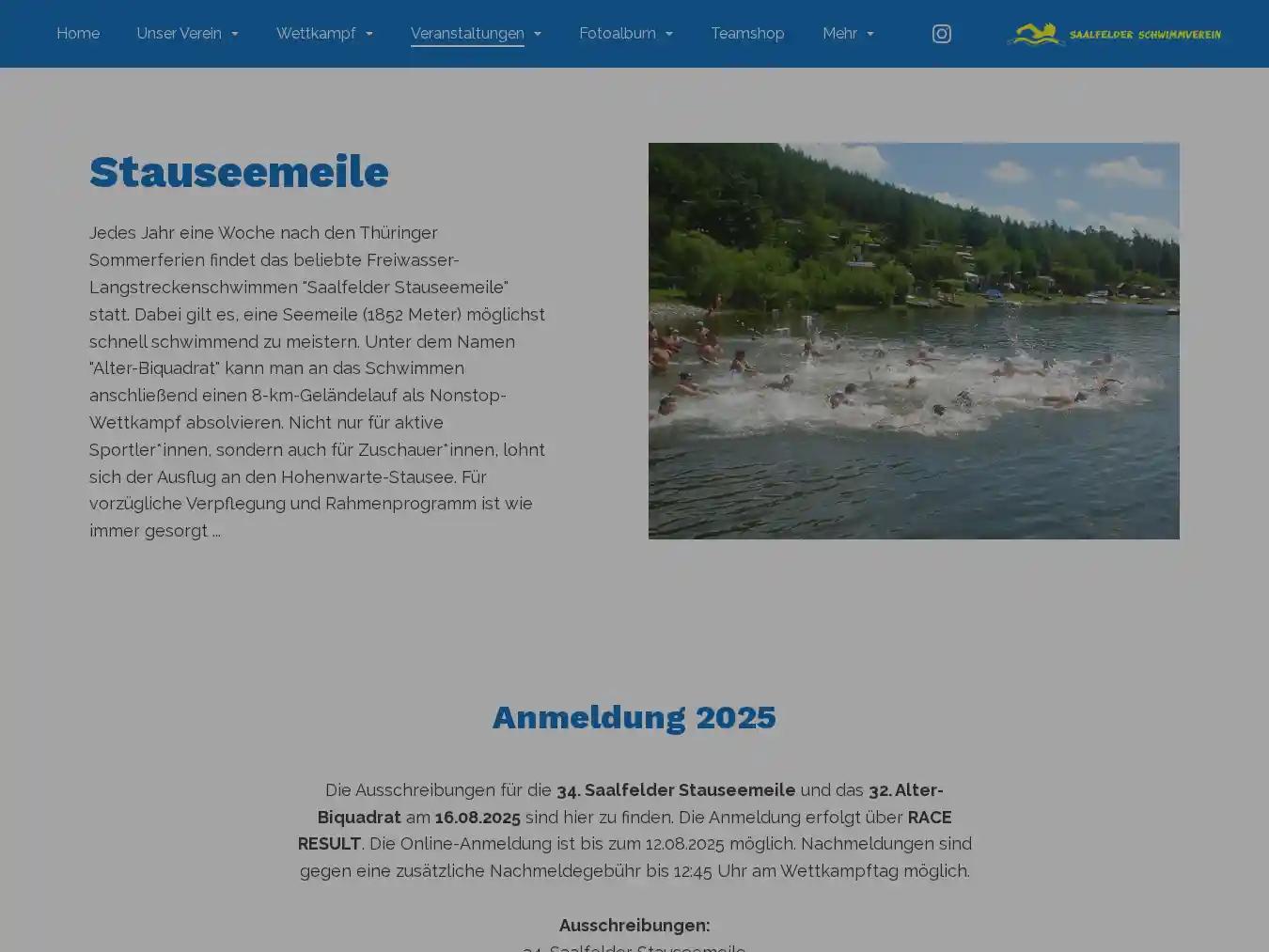 Veranstalterhomepage - https://www.saalfelder-schwimmverein.de/veranstaltungen/stauseemeile/