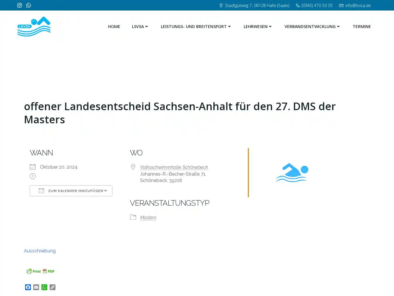 Veranstalterhomepage - https://lsvsa.de/events/dms-masters/